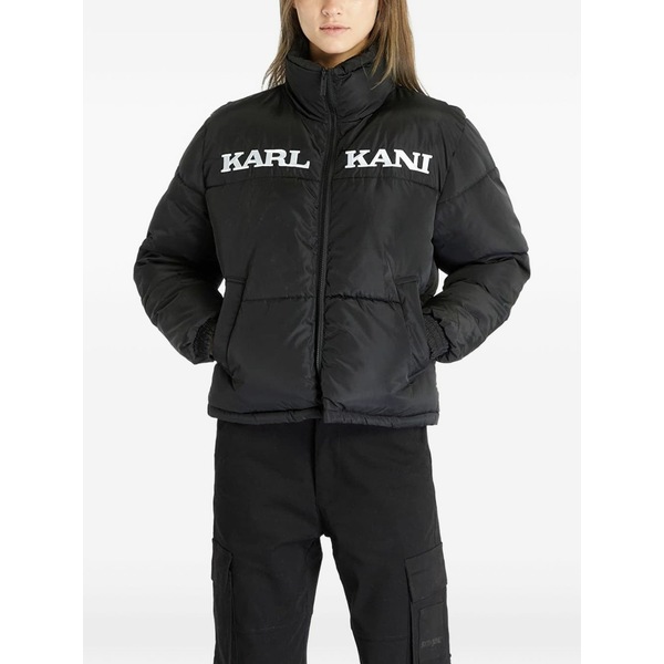長い巻き毛 カナイ レディース 上衣＆上衣 アウター Logo-print padded jacket Black