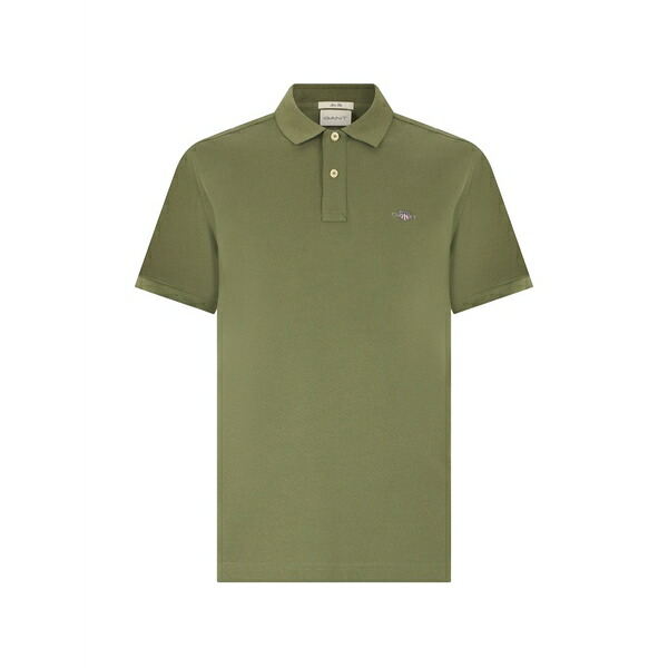 ガント メンズ スポーツシャツ トップス Logo-embroidered short-sleeve polo shirt Green