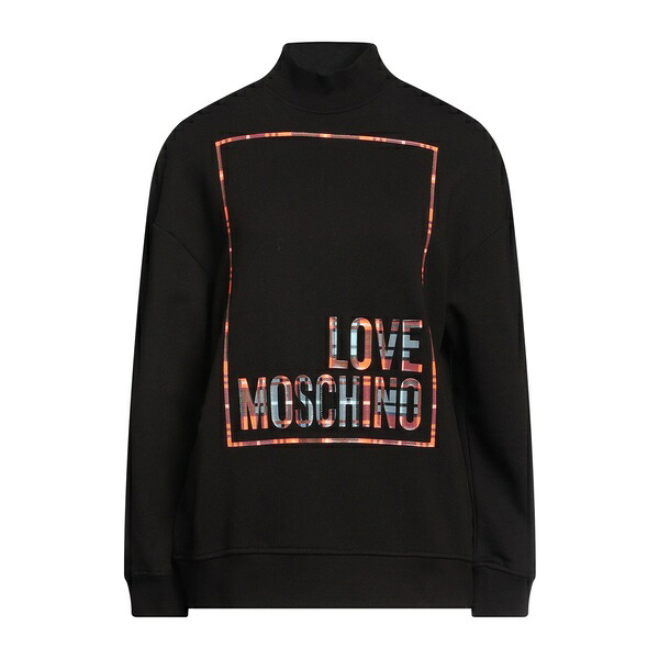 【貨物輸送無料】 モスキーノ レディース パーカー・スウェットシャツ アウター Sweatshirts Black