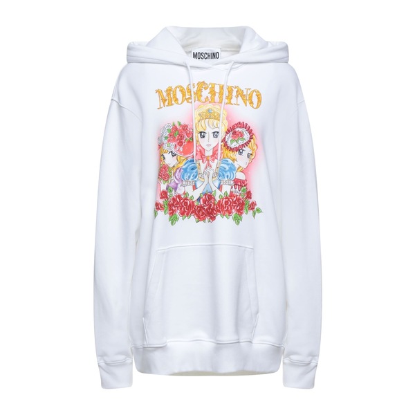 【貨物輸送無料】 モスキーノ レディース パーカー・スウェットシャツ アウター Sweatshirts White