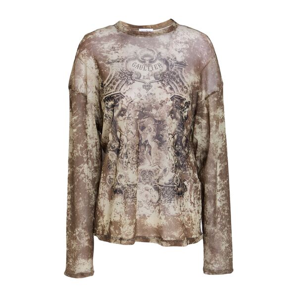 【貨物輸送無料】 ジャン極点 ゴルチエ レディース ティーシャツ トップス Tops Grey