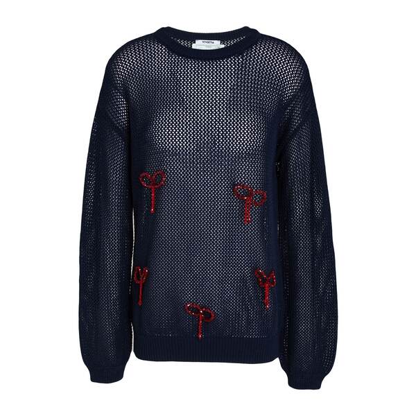 【貨物輸送無料】 ヴィヴェッタ レディース 編み物\u0026ティーシャツ アウター Sweaters Blue
