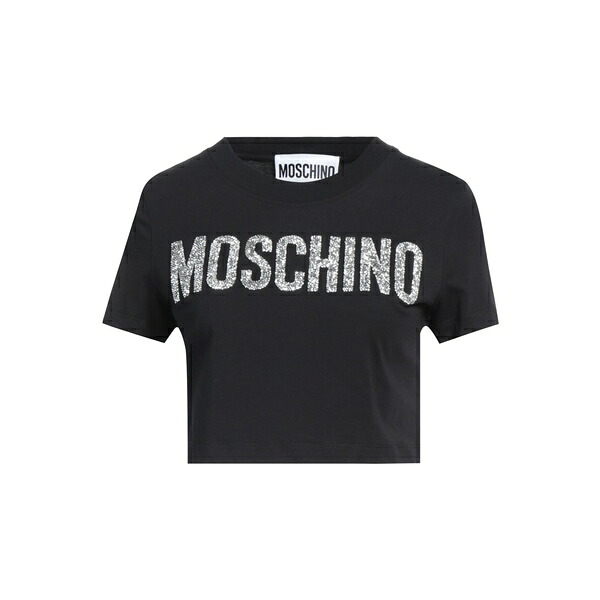 【貨物輸送無料】 モスキーノ レディース プルオーバー トップス T-shirts Black