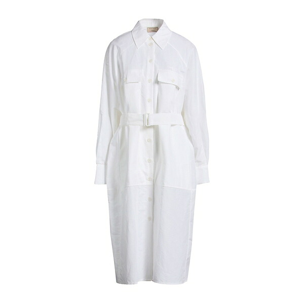 【送料無料】 メゾン キツネ レディース ワンピース トップス Midi dresses White|asty