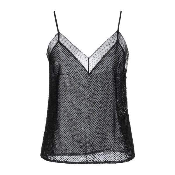 【送料無料】 エリザベスフランキ レディース Tシャツ トップス Tops Black|asty