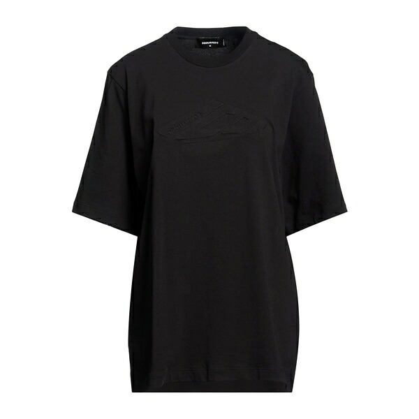 【貨物輸送無料】 ディースクエアード レディース プルオーバー トップス T-shirts Black