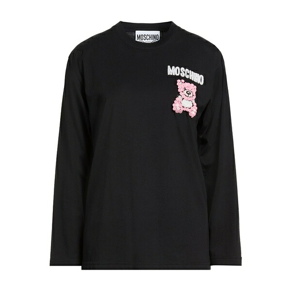 【送料無料】 モスキーノ レディース Tシャツ トップス T-shirts Black|asty