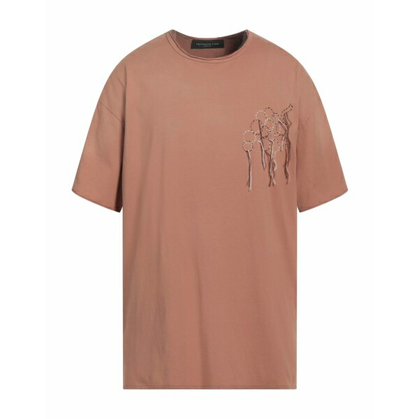 【送料無料】 フェデリコ チーナ メンズ Tシャツ トップス T-shirts Brown