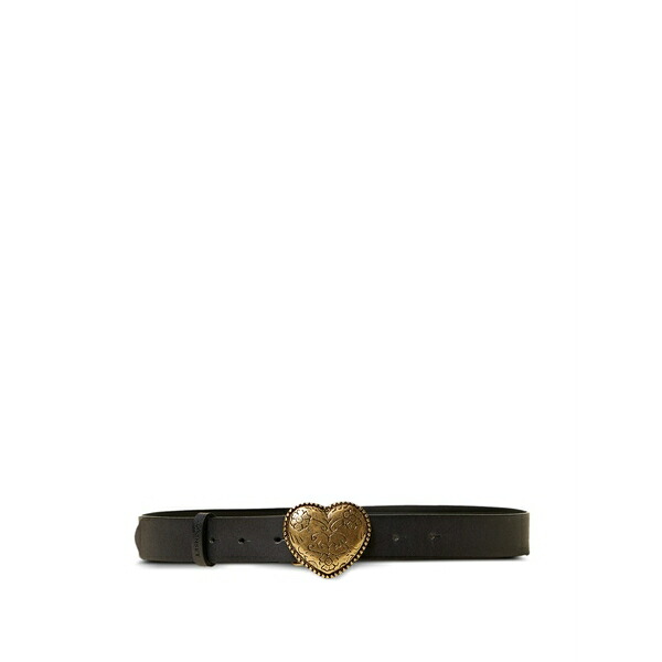 ツインセット レディース ベルト アクセサリー Heart-buckle leather belt Black｜asty 28,656円
