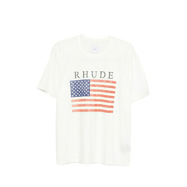 ルード メンズ Tシャツ トップス Usa flag t-shirt Neutrals｜asty