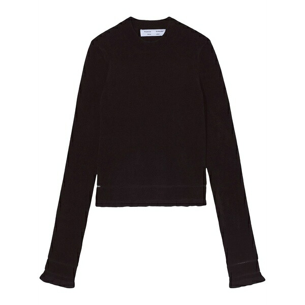 プロエンザ スクーラー 白いこと 付け札 レディース 編み物\u0026スウェーター アウター Cropped chenille-texture jumper Black