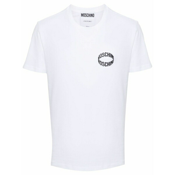 モスキーノ メンズ Tシャツ トップス Logo-print cotton t-shirt White