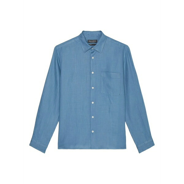 マルコポーロ メンズ シャツ トップス Button-up shirt Blue｜asty