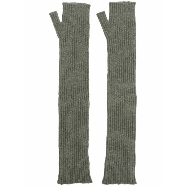 バリー メンズ グローブ 付属物 Long knit fingerless gloves Green