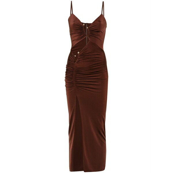 ニッサ レディース ワンピース トップス Cut-out midi dress Brown|asty