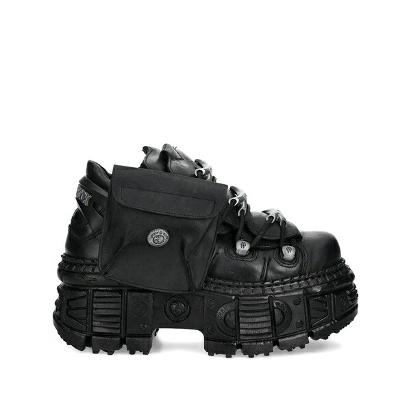 ニュー鍵を掛ける メンズ スニーカー シューズ Pocket-detail platform sneakers Black