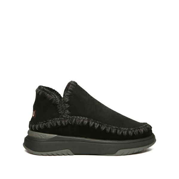 モウ レディース スニーカー シューズ Double-face sheepskin slip-on sneakers Black