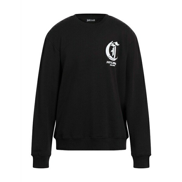 【貨物輸送無料】 ロベルトカヴァリ メンズ パーカー・スウェットシャツ アウター Sweatshirts Black トップス-パーカー