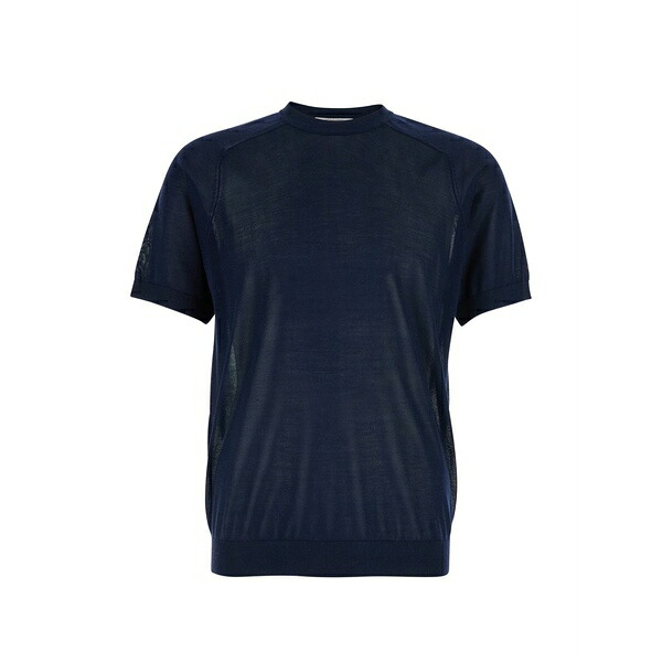 カングラ  メンズ プルオーバー トップス Short sleeve t-shirt  Blue