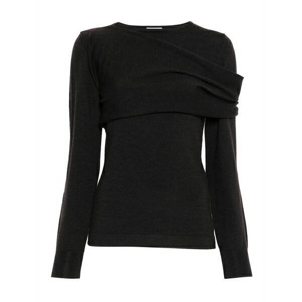 パロッシュ レディース 編み物\u0026スウェーター アウター Draped wool sweater Brown