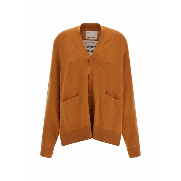 エクストリームカシミア レディース ジレー アウター V-neck pocket cardigan Orange