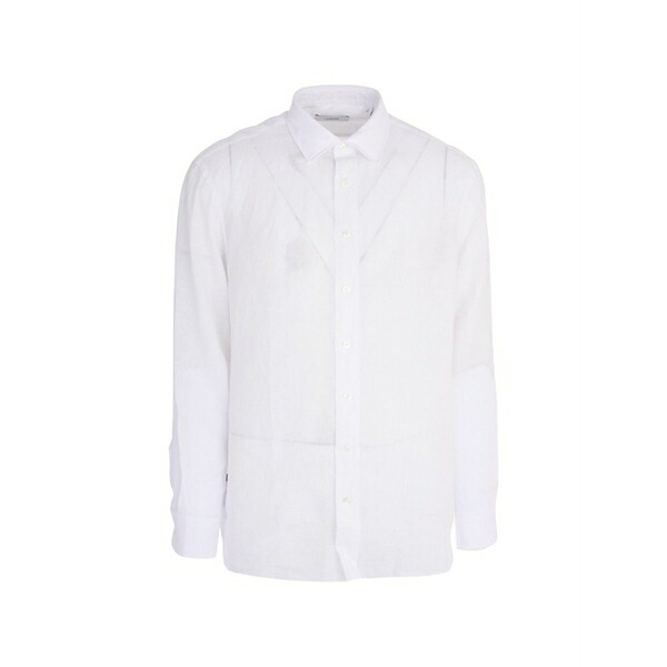 ラルディーニ メンズ シャツ トップス Buttoned washed shirt White|asty