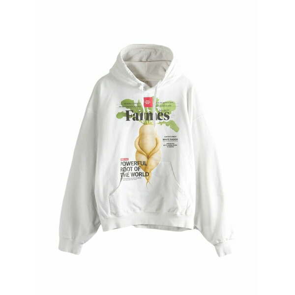 ダブレット メンズ パーカー・スウェットシャツ アウター Farmes magazine cover printed hoodie White