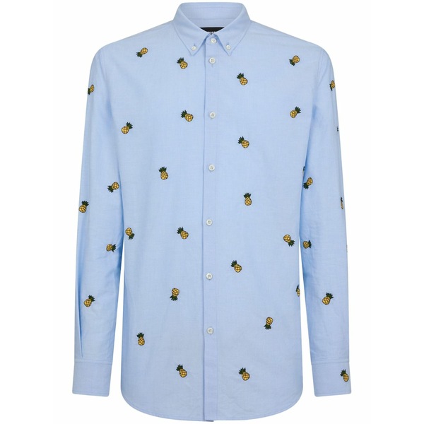 ディースクエアード メンズ プルオーバー トップス Pineapple-print cotton shirt Blue カジュアルシャツ-メンズファッション