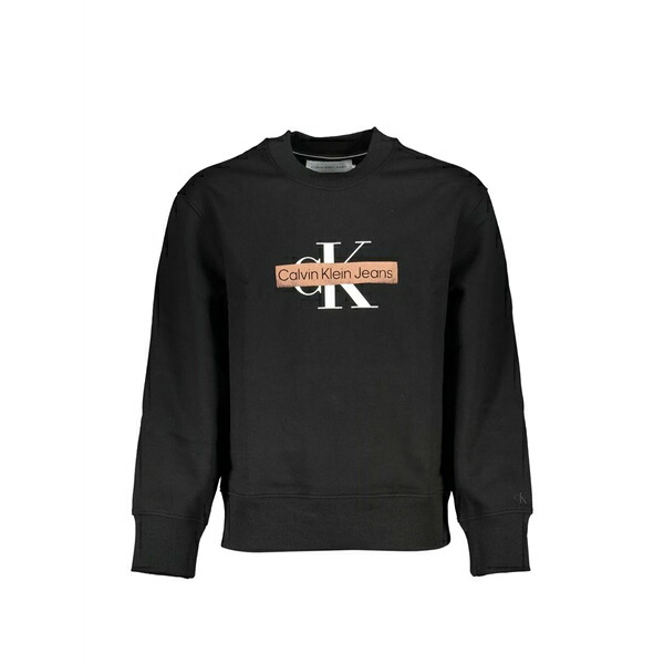 カルバンクライン メンズ パーカー・スウェットシャツ アウター Logo-print sweatshirt Black