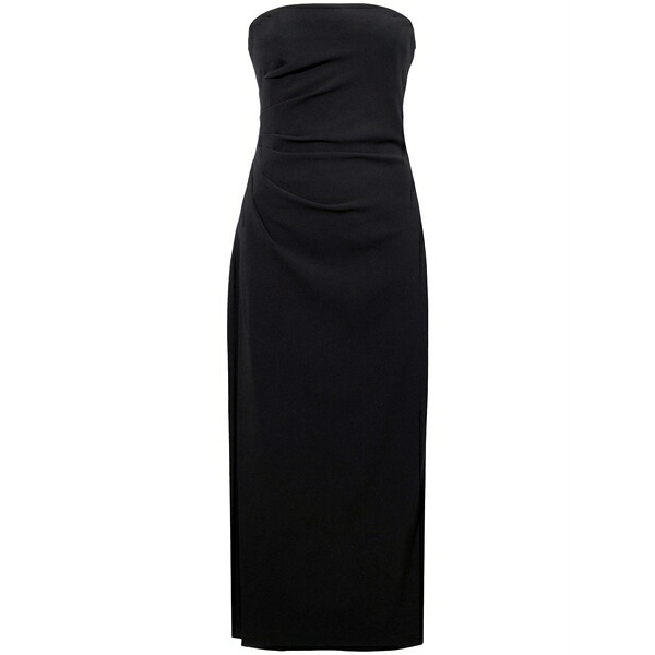 プロエンザショラー レディース ワンピース トップス Strapless crepe midi dress Black|asty