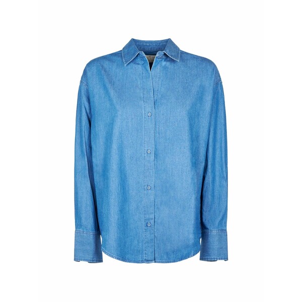 エムシーツーセイントバース レディース プルオーバー トップス Logo-embroidered cotton shirt Blue
