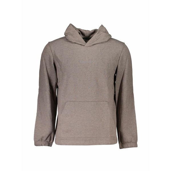 カルバンクライン メンズ パーカー・スウェットシャツ アウター Logo-print kangaroo-pocket hoodie Neutrals
