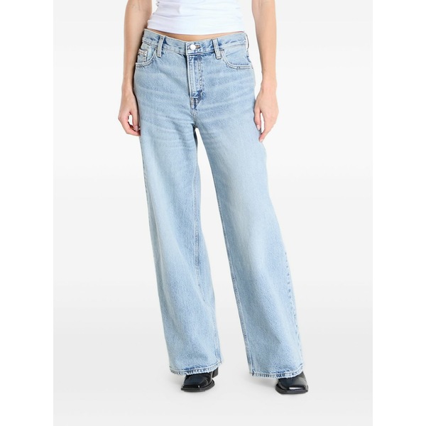 カルバンクライン レディース 心地好いズボン下 ボトムス Wide-leg jeans Blue