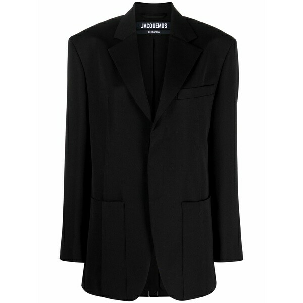 ジャクエムス レディース 上衣＆上衣 アウター The man\u0027s single-breasted blazer Black