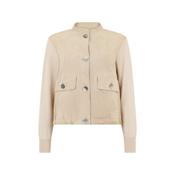 ムーレー レディース 上衣＆上衣 アウター Button suede jacket Neutrals