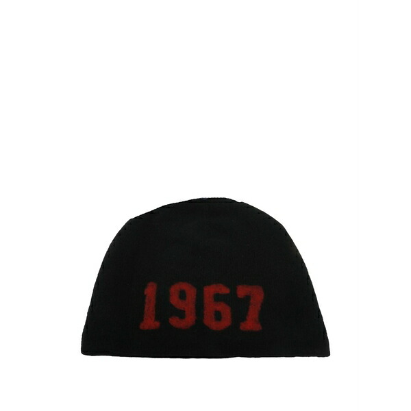 ラルフローレン メンズ 鳥打ち帽 付属物 1967 felted logo-detail beanie hat Black
