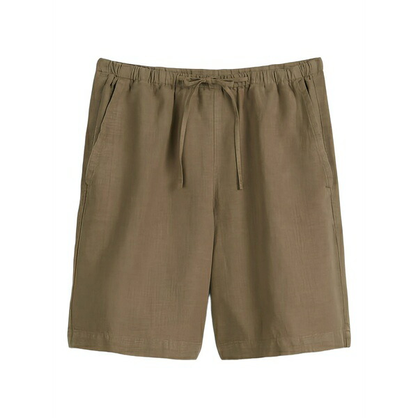 マルコポーロ レディース カジュアルパンツ ボトムス Drawstring-waist linen shorts Brown｜asty