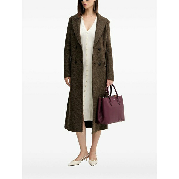 シルビアンヒーチ レディース 厚地の外套 アウター Double-breasted coat Brown レディースファッション-コート・ジャケット