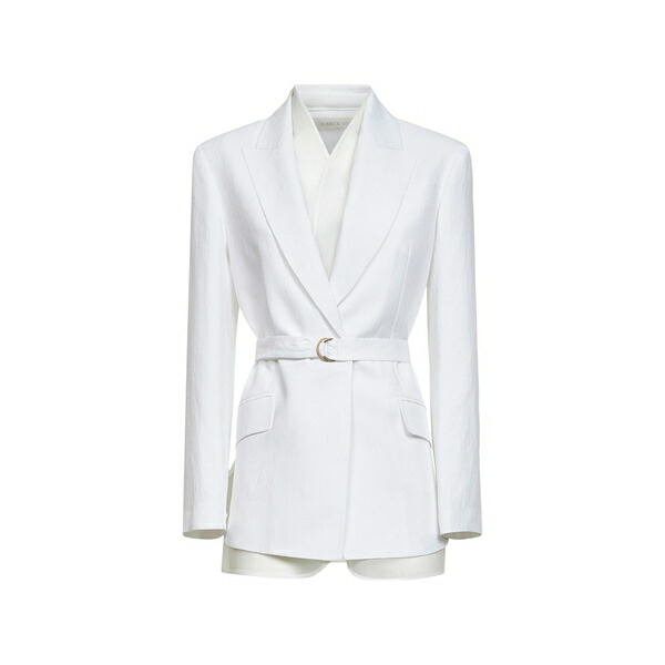 ブランカ ヴィータ レディース 上衣＆上衣 アウター Belted peak-lapel jacket White