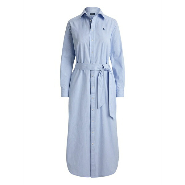 ラルフローレン レディース 衣装 トップス Striped belted MIDI dress Blue