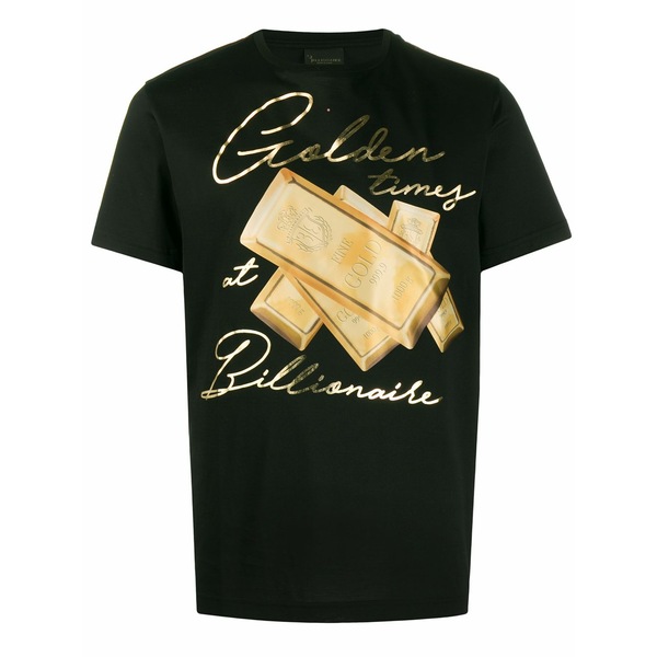 ビリオネア メンズ プルオーバー トップス Golden times crewneck t-shirt Black