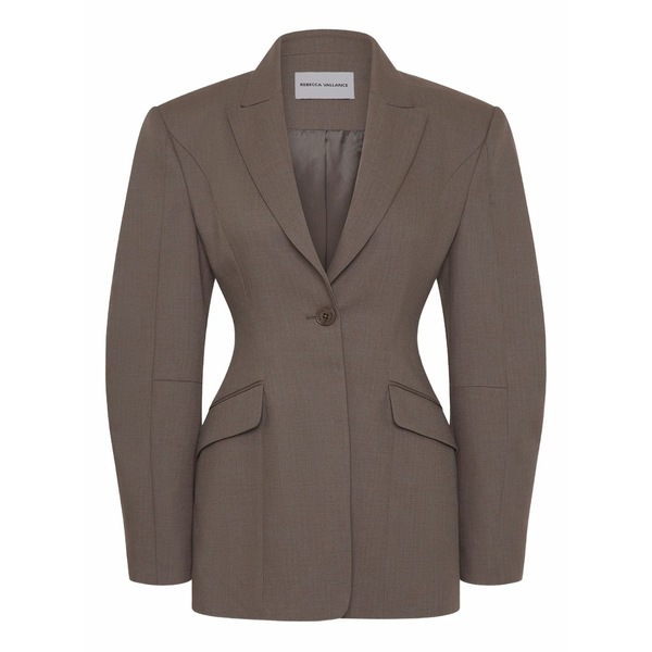 レベッカ・ヴァランス レディース 上衣＆上衣 アウター Noah balloon-sleeves single-breasted blazer Brown