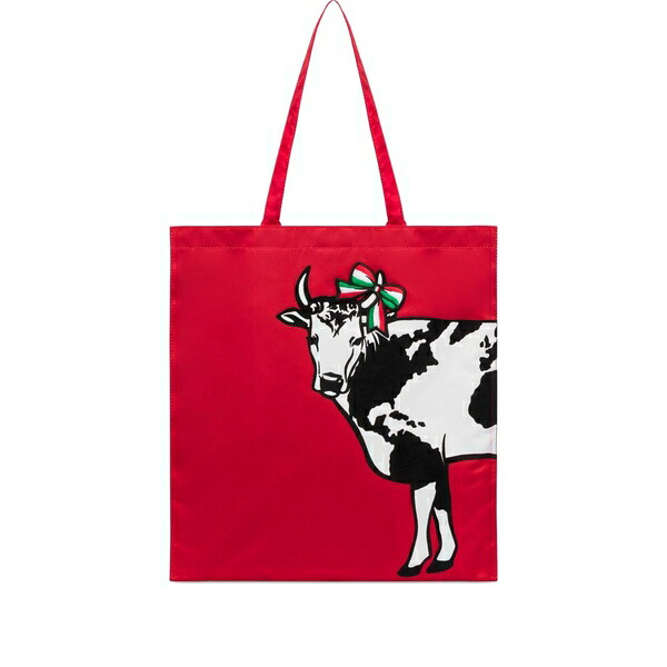 モスキーノ レディース トートバッグ バッグ Cow-motif tote bag Red