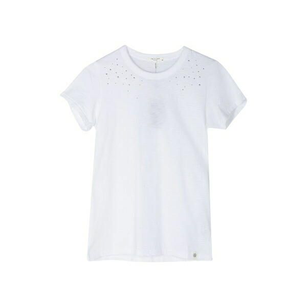 ラグアンドボーン レディース プルオーバー トップス Stud-embellishment t-shirt White