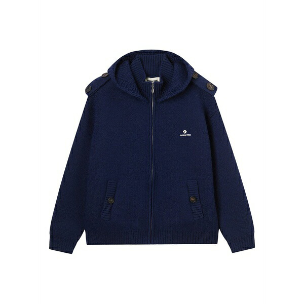 シュシュ/火箸 レディース 上衣＆上衣 アウター Logo-embroidered knitted jacket Blue