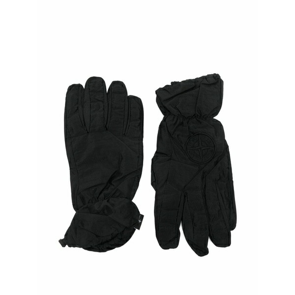 ストーンアイランド メンズ グローブ 添え物 Embroidered-logo gloves Black
