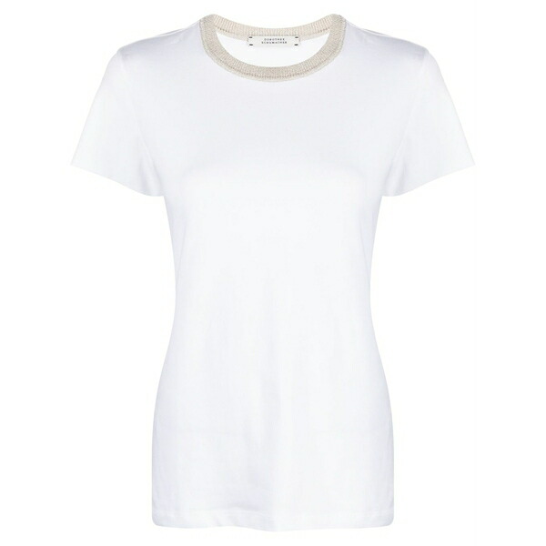 ドロシーシューマッハ レディース プルオーバー トップス Metallic-threading cotton-blend t-shirt  White