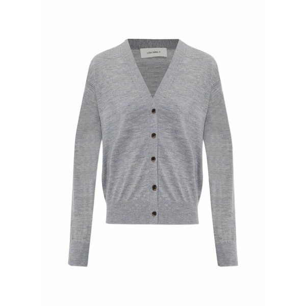 リサ・ヤン レディース カーディガン アウター Buttoned v-neck cardigan Grey｜asty