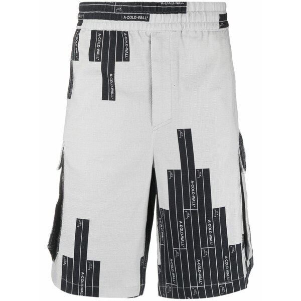 アコールドウォール メンズ 心地好いズボン下 ボトムス Vector-monogram cargo shorts Black