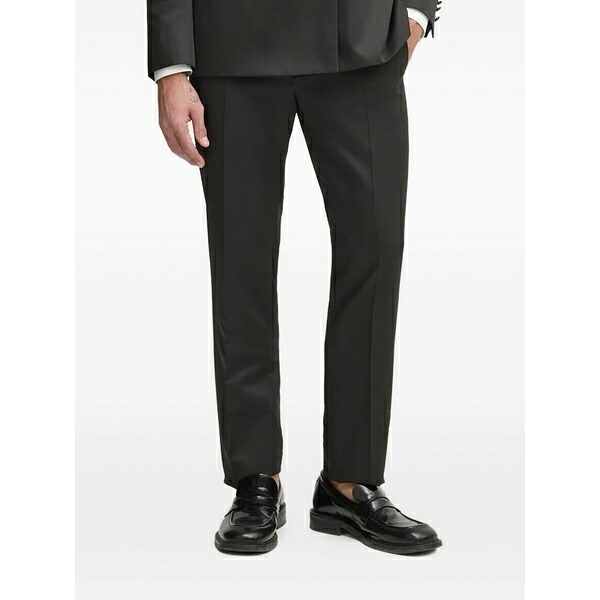 ジョープ メンズ 心地好いズボン下 ボトムス Pleated-front trousers Black